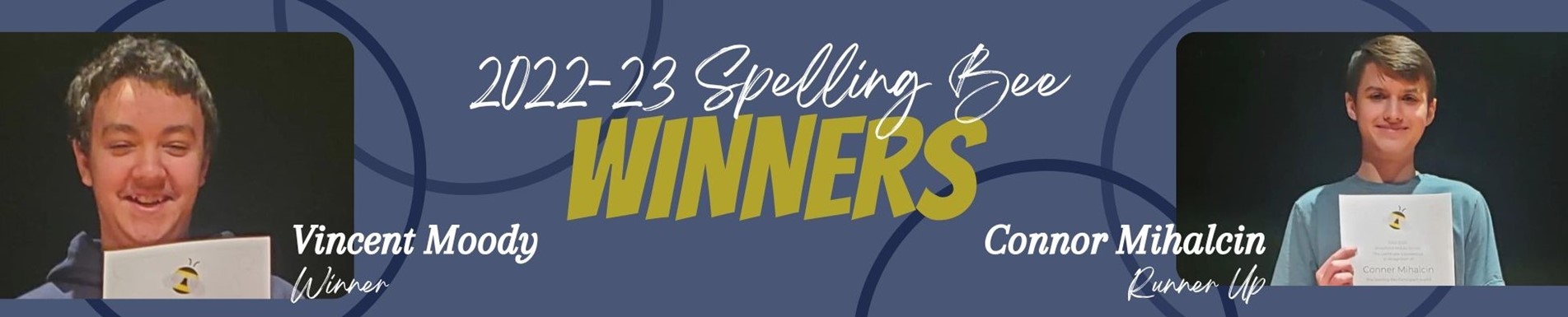 BMS Spelling Bee Winners Vincent Moody and Connor Mihalcin
