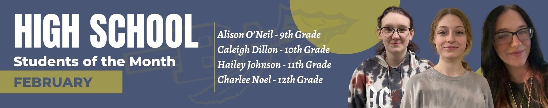 BHS Students of the Month - February (Alison, Caleigh, Hailey, Charlee)