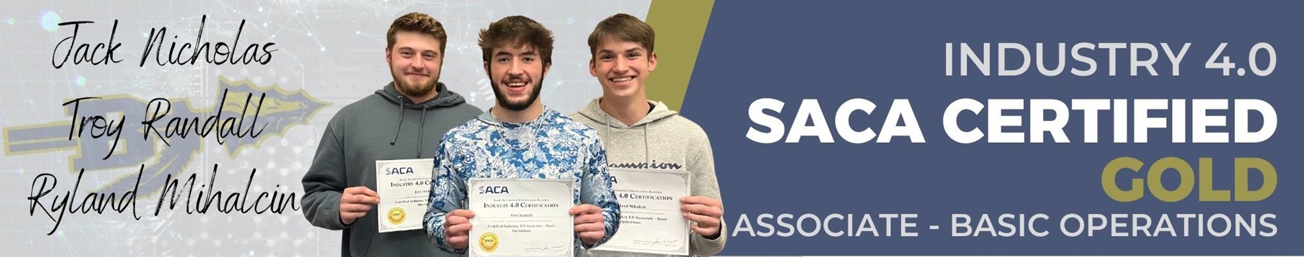 Students earn SACA Gold Certifications in Industry 4.0