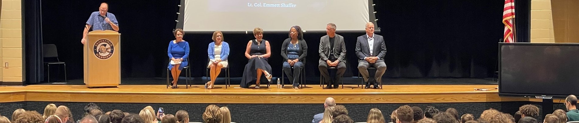 Hall of Fame inductees speak to BHS students during a special assembly