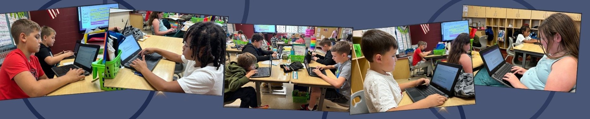 Students use Chromebooks to write short narratives!