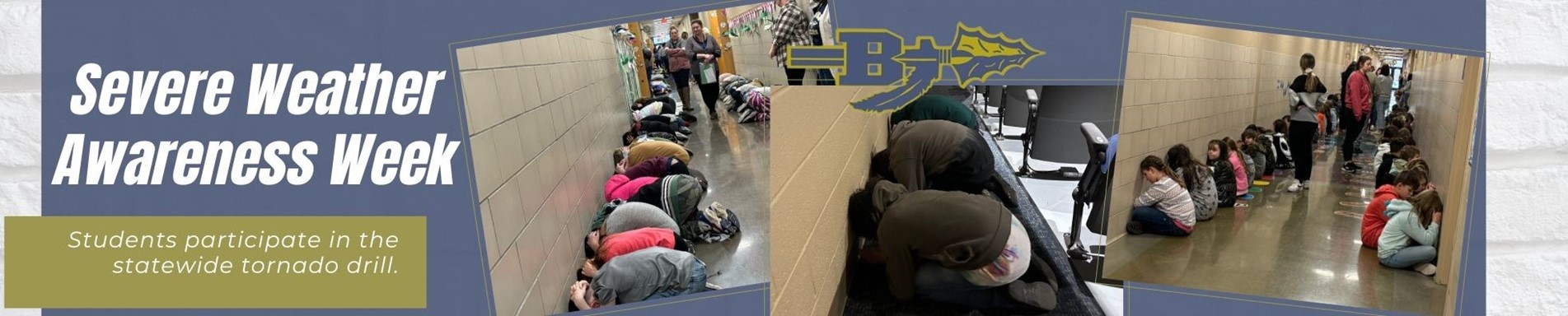 Students participate in the statewide tornado drill