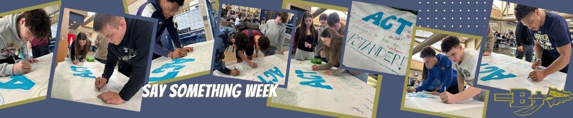 BHS students sign a pledge to be an Upstander!