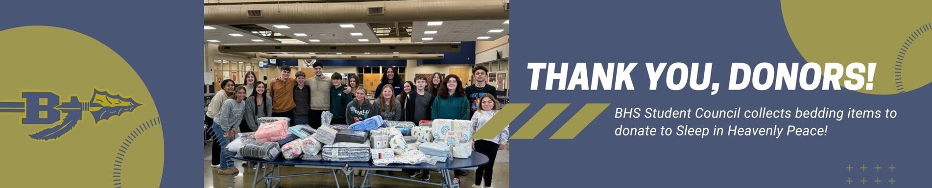 BHS student council collects bedding for Sleep in Heavenly Peace