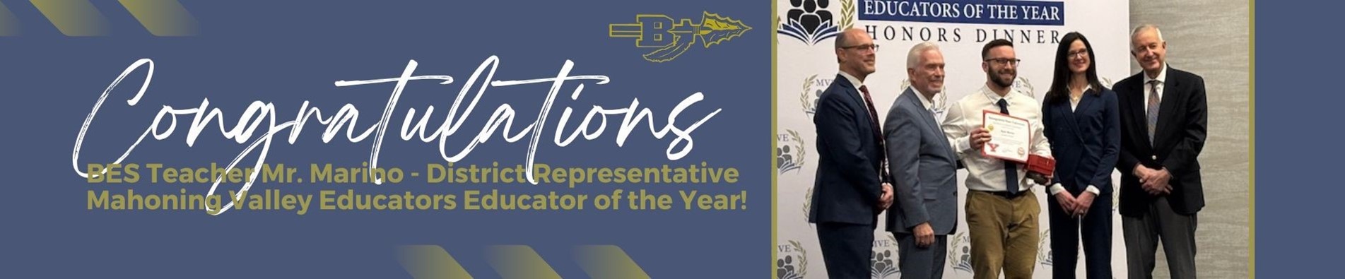 Mr. Marino represents the district at the MVE Educator of the Year dinner