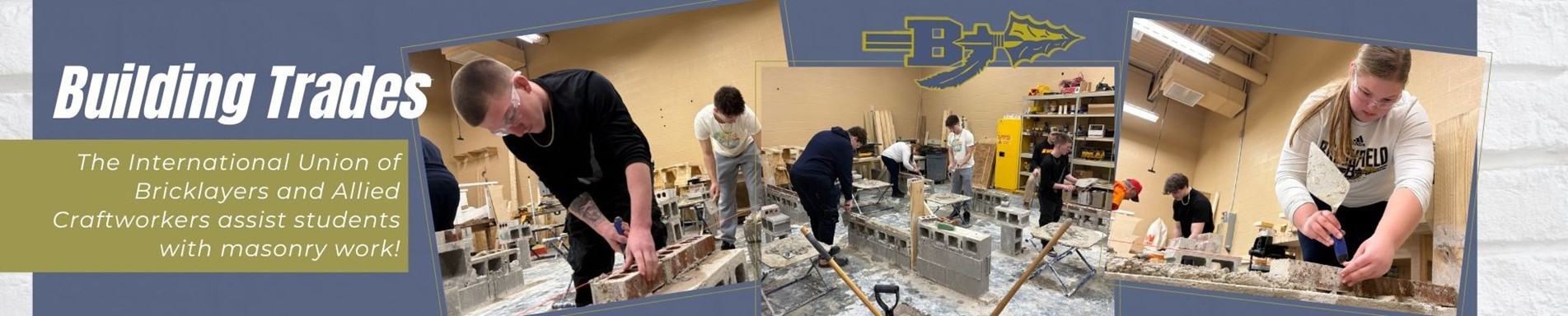 Trades students complete masonry lesson
