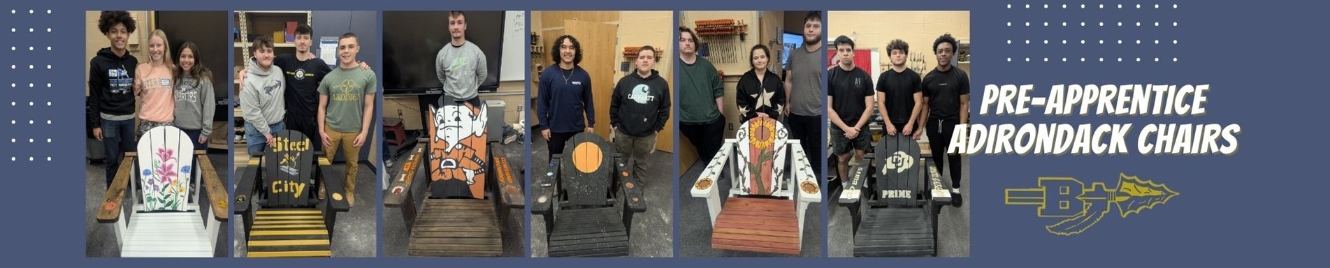 Pre-apprentice students make Adirondack chairs